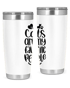 Cats Are My Favorite People Style 89# Tumbler, a 20oz stainless steel tumbler with a vibrant cat-themed design, perfect for hot and cold beverages.