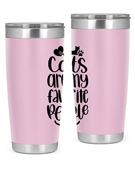 Cats Are My Favorite People Style 89# Tumbler, a 20oz stainless steel tumbler with a vibrant cat-themed design, perfect for hot and cold beverages.