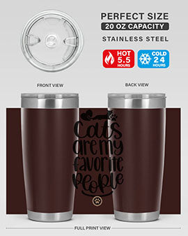 Cats Are My Favorite People Style 89# Tumbler, a 20oz stainless steel tumbler with a vibrant cat-themed design, perfect for hot and cold beverages.