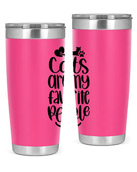 Cats Are My Favorite People Style 89# Tumbler, a 20oz stainless steel tumbler with a vibrant cat-themed design, perfect for hot and cold beverages.
