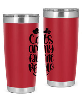 Cats Are My Favorite People Style 89# Tumbler, a 20oz stainless steel tumbler with a vibrant cat-themed design, perfect for hot and cold beverages.