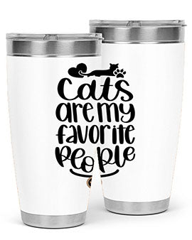 Cats Are My Favorite People Style 89# Tumbler, a 20oz stainless steel tumbler with a vibrant cat-themed design, perfect for hot and cold beverages.