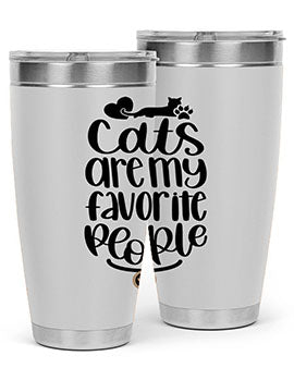 Cats Are My Favorite People Style 89# Tumbler, a 20oz stainless steel tumbler with a vibrant cat-themed design, perfect for hot and cold beverages.
