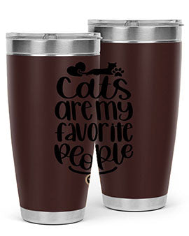 Cats Are My Favorite People Style 89# Tumbler, a 20oz stainless steel tumbler with a vibrant cat-themed design, perfect for hot and cold beverages.