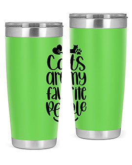 Cats Are My Favorite People Style 89# Tumbler, a 20oz stainless steel tumbler with a vibrant cat-themed design, perfect for hot and cold beverages.