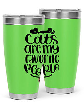 Cats Are My Favorite People Style 89# Tumbler, a 20oz stainless steel tumbler with a vibrant cat-themed design, perfect for hot and cold beverages.