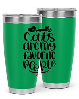 Cats Are My Favorite People Style 89# Tumbler, a 20oz stainless steel tumbler with a vibrant cat-themed design, perfect for hot and cold beverages.