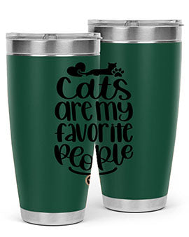 Cats Are My Favorite People Style 89# Tumbler, a 20oz stainless steel tumbler with a vibrant cat-themed design, perfect for hot and cold beverages.