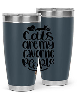 Cats Are My Favorite People Style 89# Tumbler, a 20oz stainless steel tumbler with a vibrant cat-themed design, perfect for hot and cold beverages.