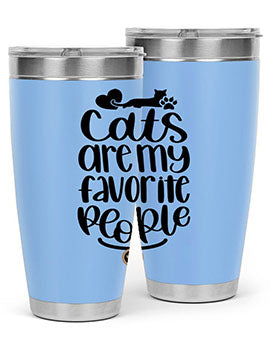 Cats Are My Favorite People Style 89# Tumbler, a 20oz stainless steel tumbler with a vibrant cat-themed design, perfect for hot and cold beverages.