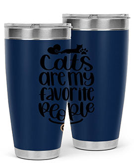 Cats Are My Favorite People Style 89# Tumbler, a 20oz stainless steel tumbler with a vibrant cat-themed design, perfect for hot and cold beverages.