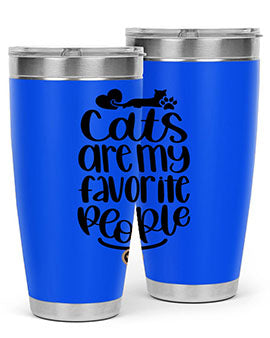 Cats Are My Favorite People Style 89# Tumbler, a 20oz stainless steel tumbler with a vibrant cat-themed design, perfect for hot and cold beverages.