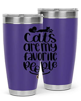 Cats Are My Favorite People Style 89# Tumbler, a 20oz stainless steel tumbler with a vibrant cat-themed design, perfect for hot and cold beverages.