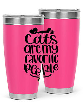 Cats Are My Favorite People Style 89# Tumbler, a 20oz stainless steel tumbler with a vibrant cat-themed design, perfect for hot and cold beverages.