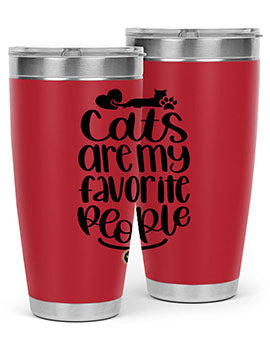 Cats Are My Favorite People Style 89# Tumbler, a 20oz stainless steel tumbler with a vibrant cat-themed design, perfect for hot and cold beverages.