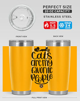 Cats Are My Favorite People Style 89# Tumbler, a 20oz stainless steel tumbler with a vibrant cat-themed design, perfect for hot and cold beverages.