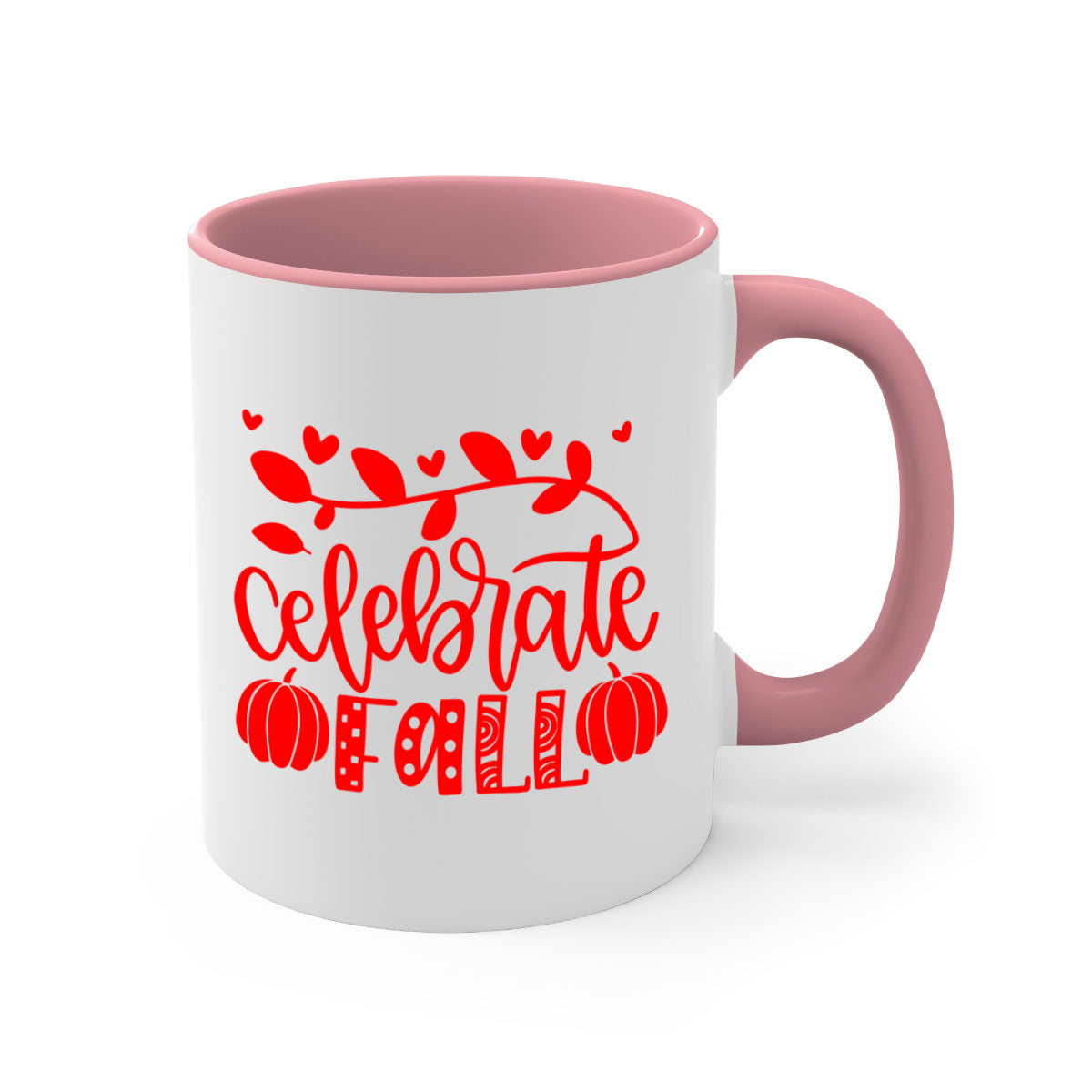 Celebrate Fall 59# Mug featuring a two-tone design with a colored handle and glossy finish, available in multiple colors.