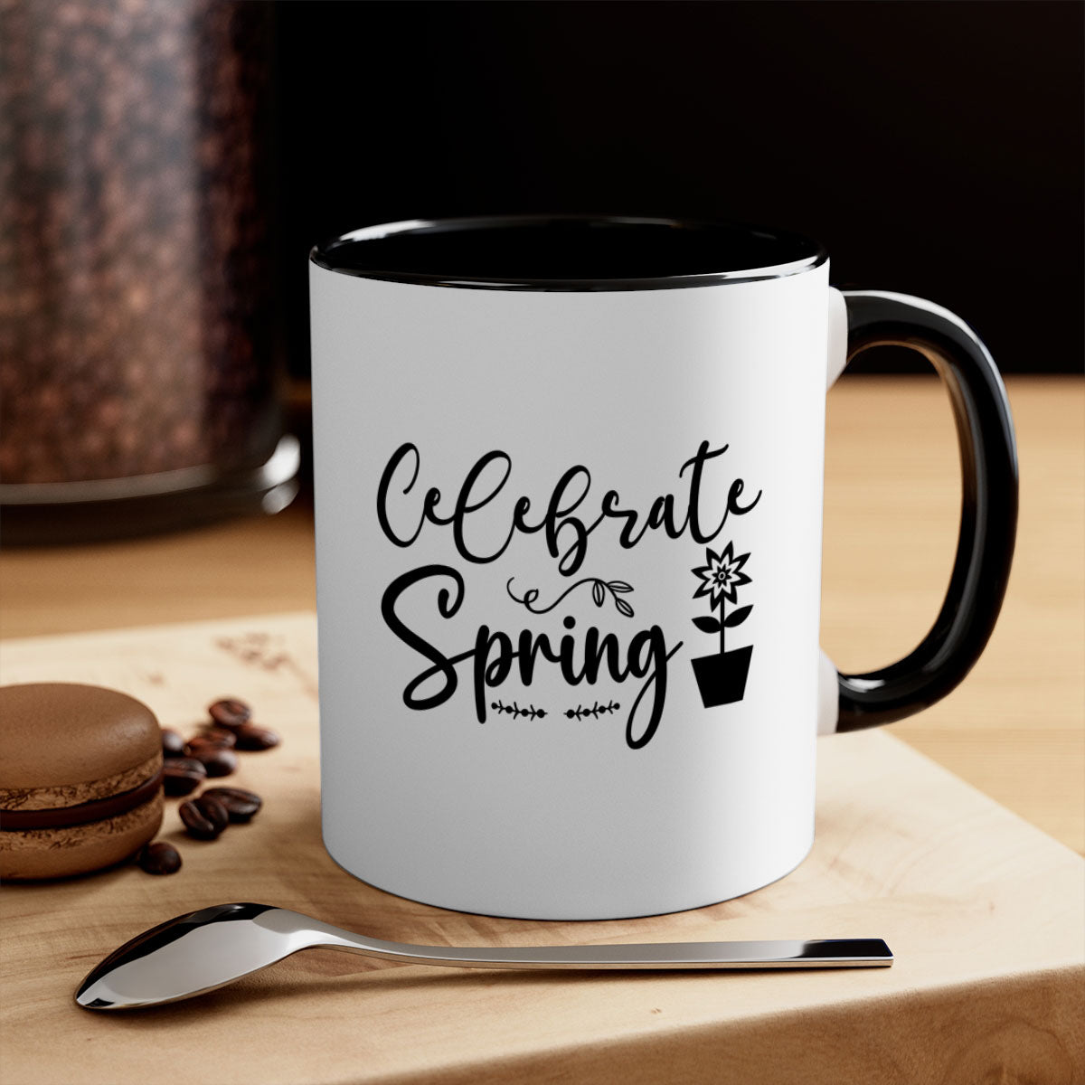 Celebrate Spring 101# Mug featuring a two-tone design with a colored handle and glossy finish, available in multiple colors.