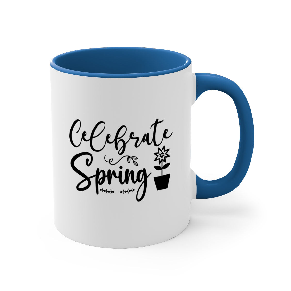 Celebrate Spring 101# Mug featuring a two-tone design with a colored handle and glossy finish, available in multiple colors.