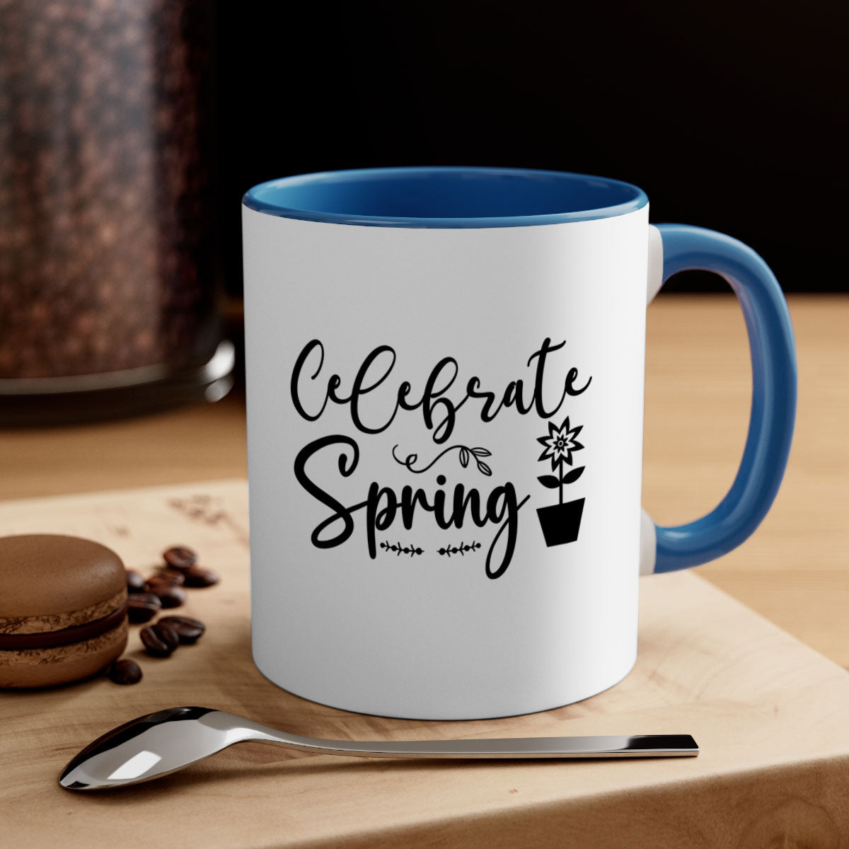 Celebrate Spring 101# Mug featuring a two-tone design with a colored handle and glossy finish, available in multiple colors.