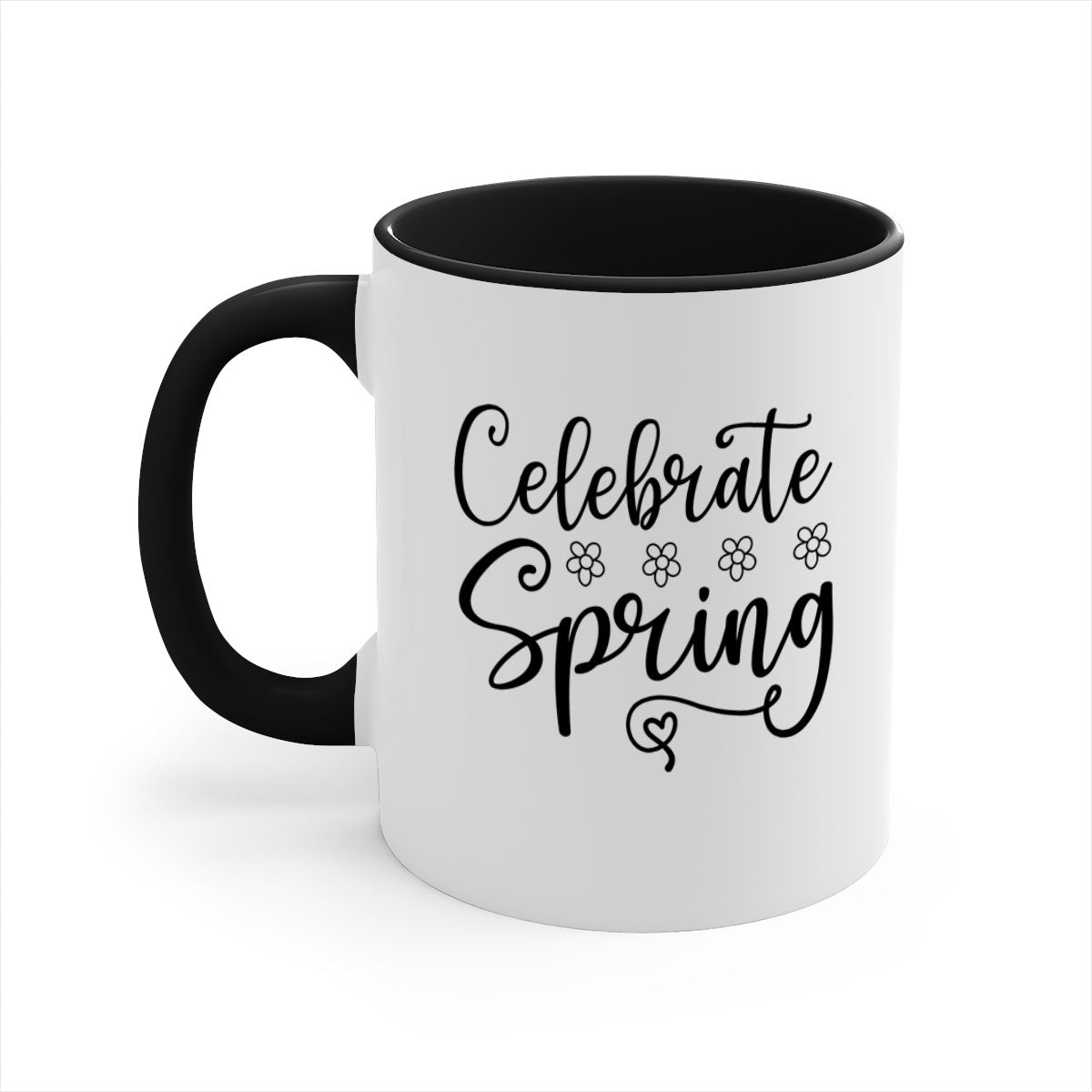 Celebrate Spring 105# Mug featuring a two-tone design with a colored handle and glossy finish, available in multiple colors.