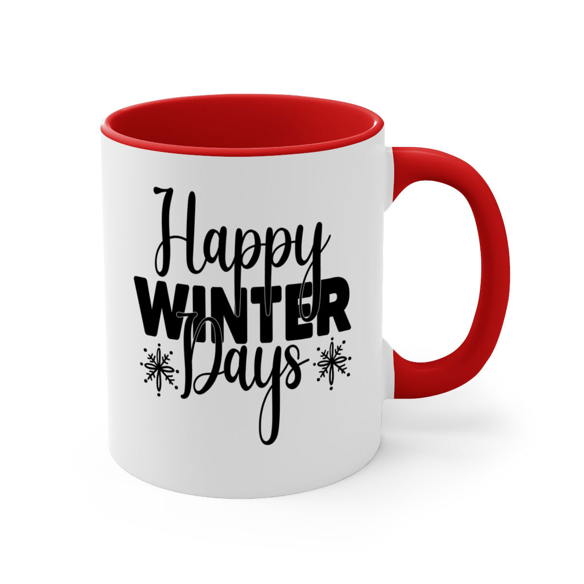 Celebrate the Winter Fun 40# Mug featuring a two-tone design with a colored handle and glossy finish, available in multiple colors.