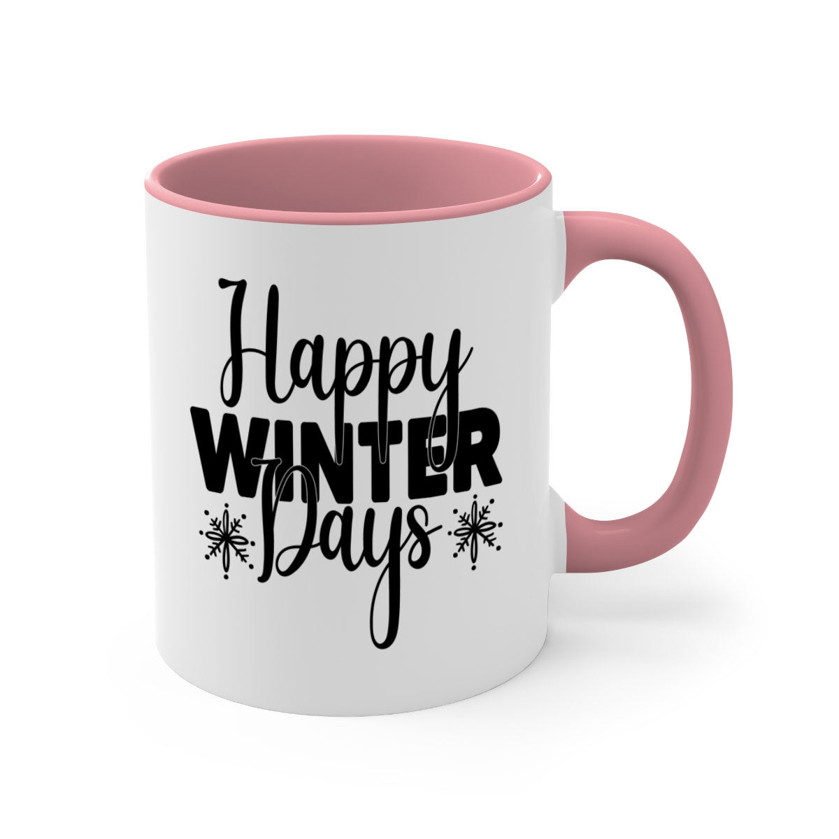 Celebrate the Winter Fun 40# Mug featuring a two-tone design with a colored handle and glossy finish, available in multiple colors.