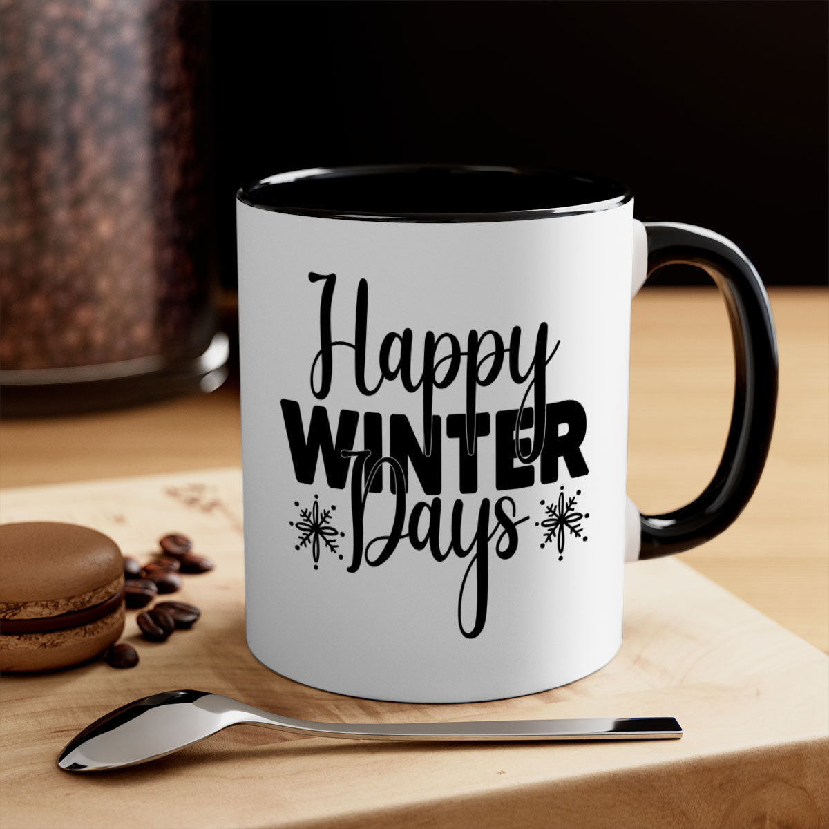 Celebrate the Winter Fun 40# Mug featuring a two-tone design with a colored handle and glossy finish, available in multiple colors.