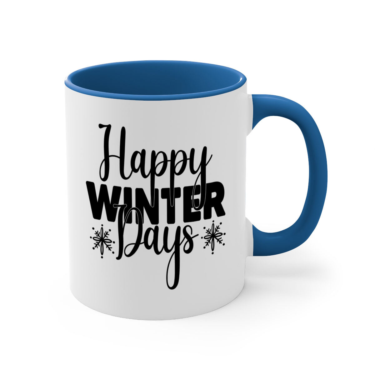 Celebrate the Winter Fun 40# Mug featuring a two-tone design with a colored handle and glossy finish, available in multiple colors.