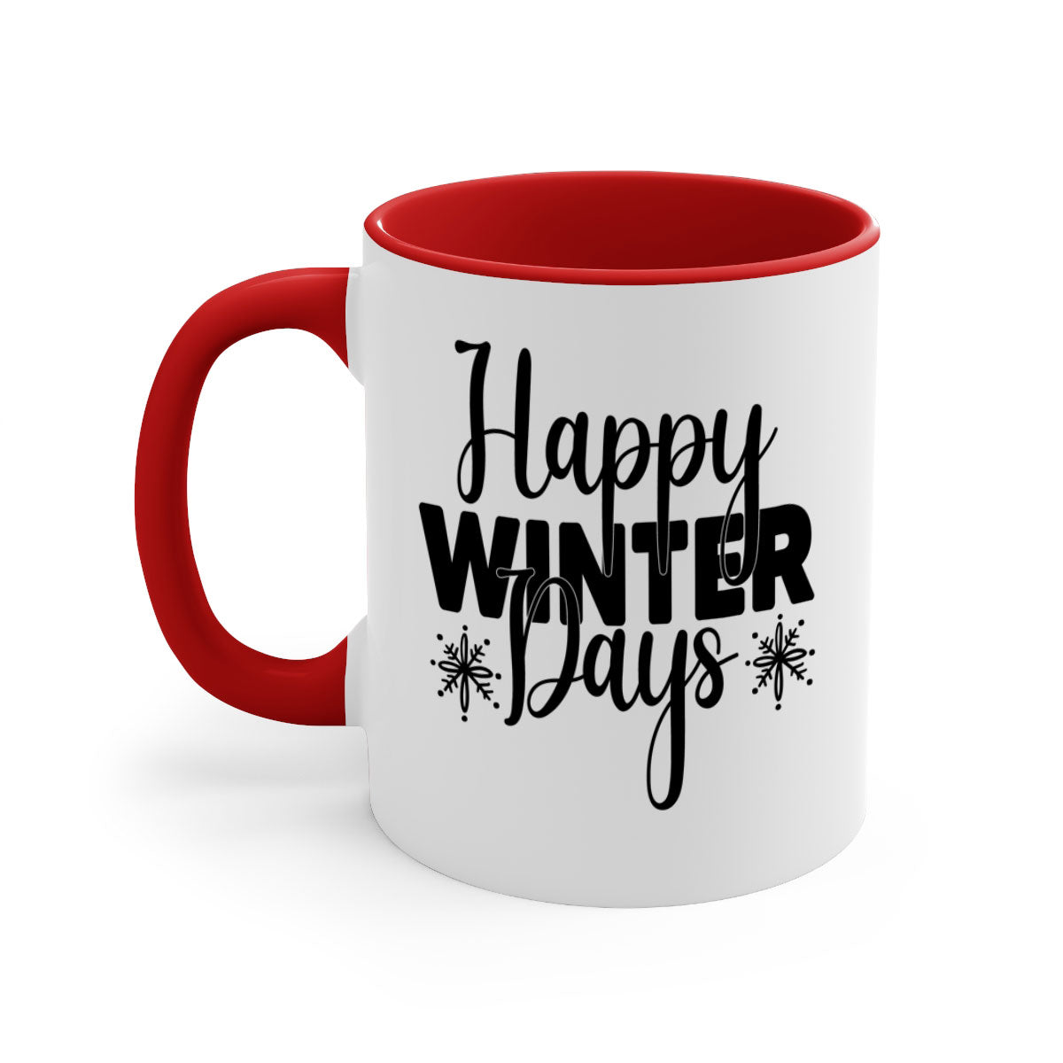 Celebrate the Winter Fun 40# Mug featuring a two-tone design with a colored handle and glossy finish, available in multiple colors.