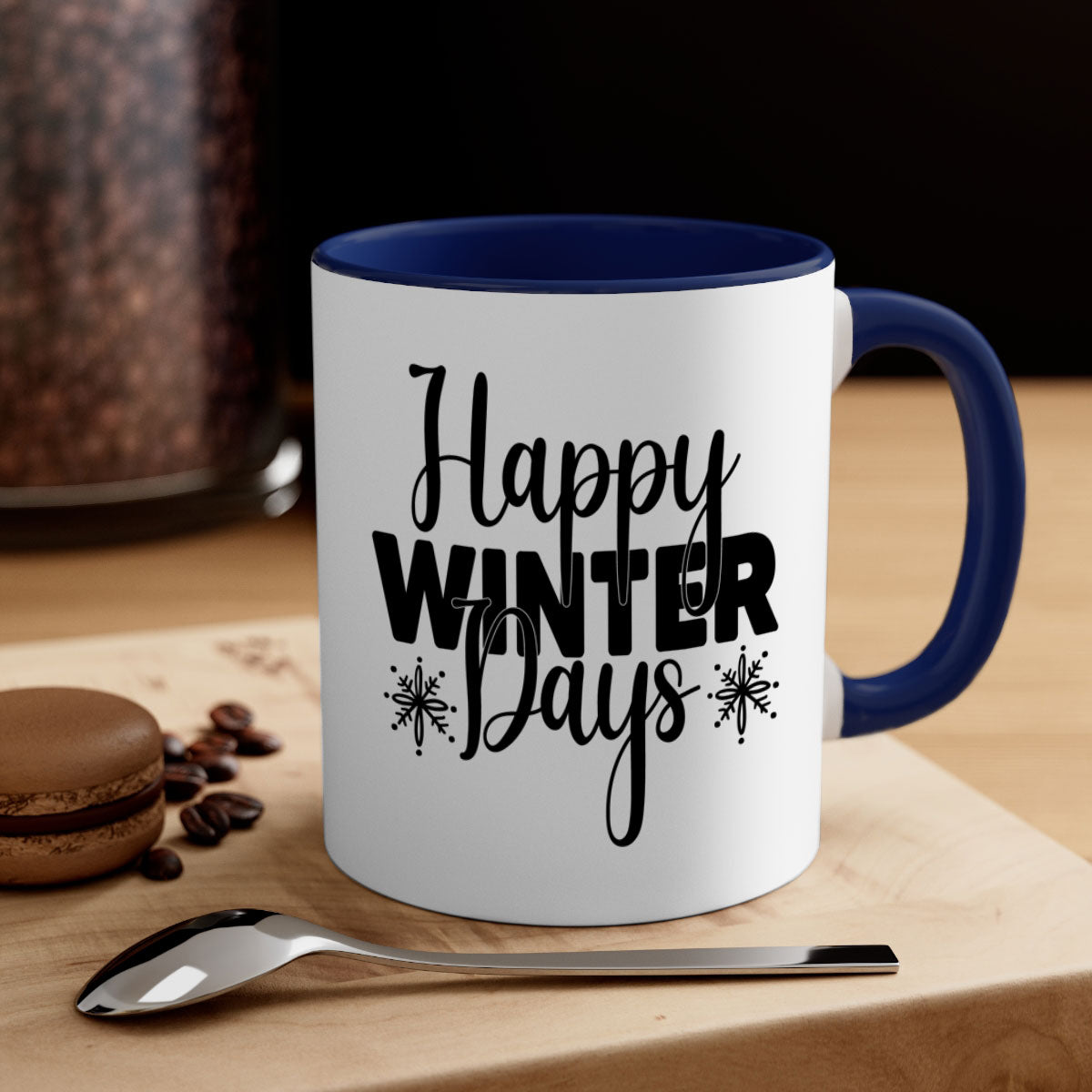 Celebrate the Winter Fun 40# Mug featuring a two-tone design with a colored handle and glossy finish, available in multiple colors.