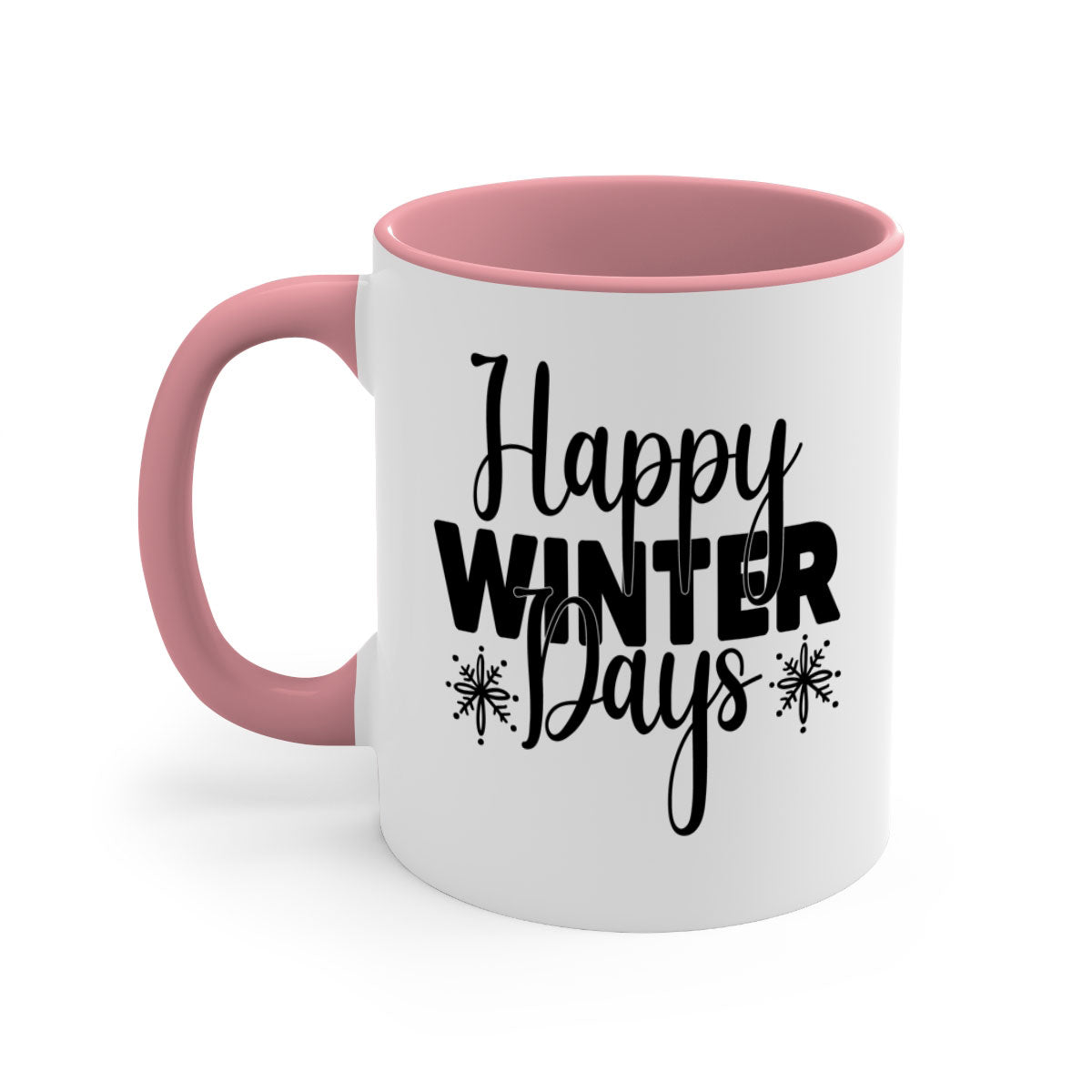 Celebrate the Winter Fun 40# Mug featuring a two-tone design with a colored handle and glossy finish, available in multiple colors.