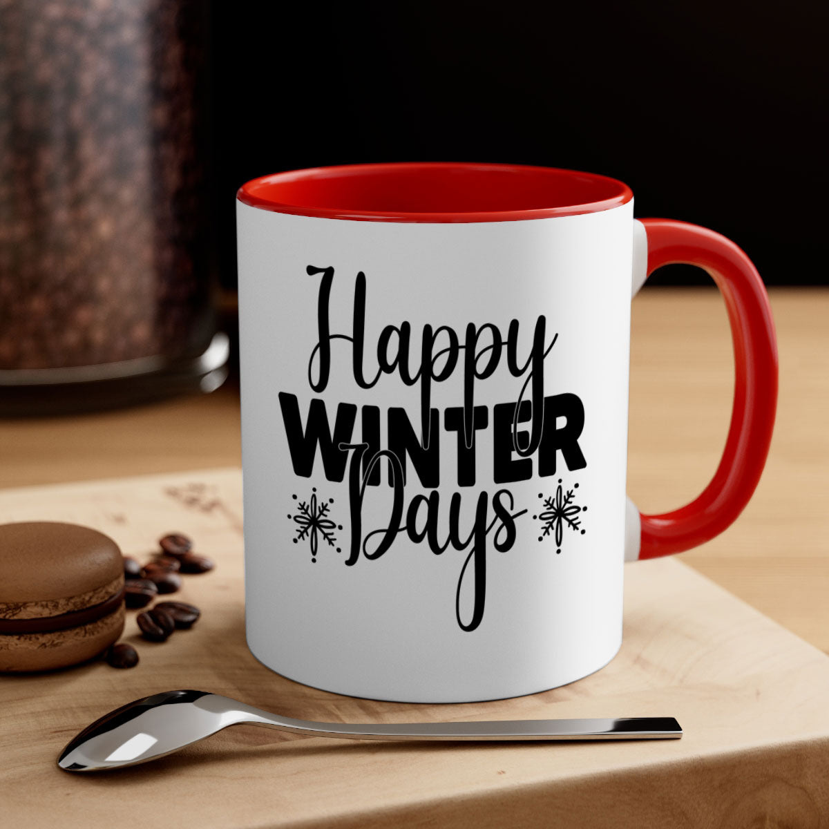Celebrate the Winter Fun 40# Mug featuring a two-tone design with a colored handle and glossy finish, available in multiple colors.
