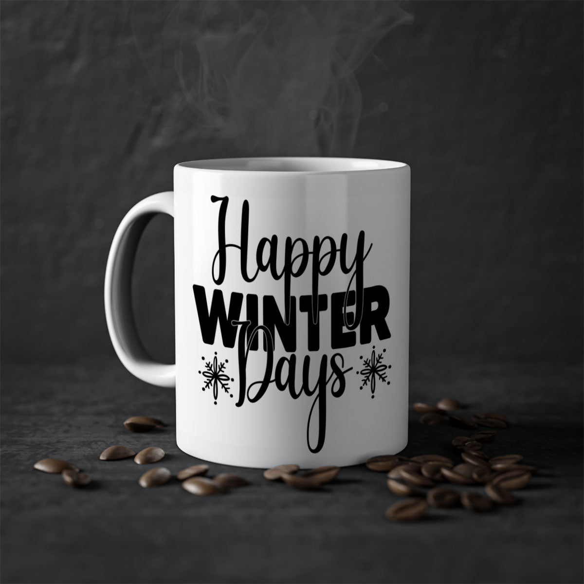 Celebrate the Winter Fun 40# Mug featuring a two-tone design with a colored handle and glossy finish, available in multiple colors.