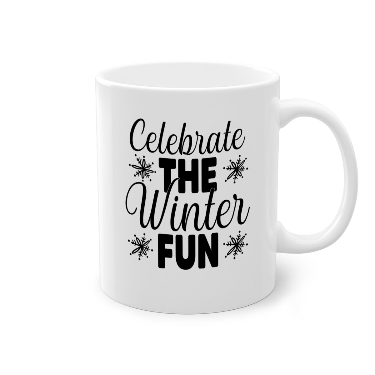 Celebrate the Winter Fun41# Mug featuring a two-tone design with a colored handle and glossy finish, available in multiple colors.