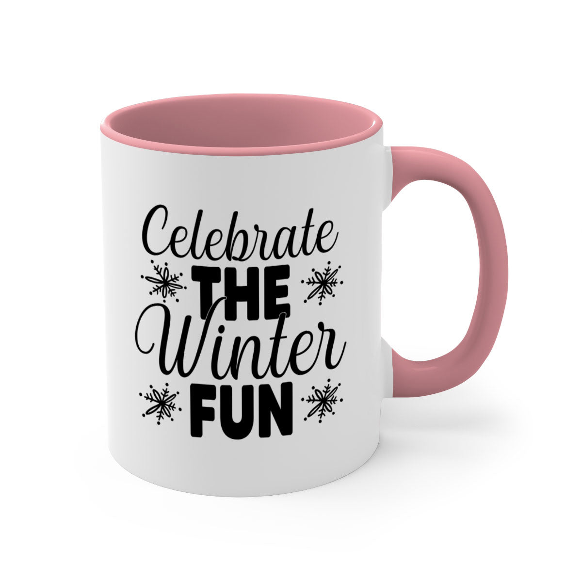 Celebrate the Winter Fun41# Mug featuring a two-tone design with a colored handle and glossy finish, available in multiple colors.