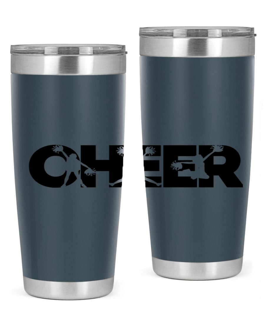 Cheer 1394# 20oz Tumbler in stainless steel with a drink-thru lid, showcasing its sleek design and double wall vacuum insulation.