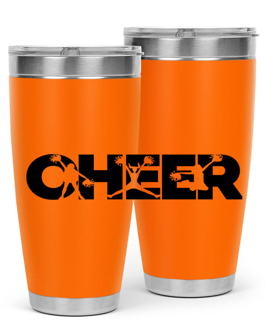 Cheer 1394# 20oz Tumbler in stainless steel with a drink-thru lid, showcasing its sleek design and double wall vacuum insulation.