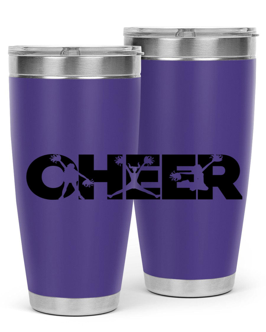 Cheer 1394# 20oz Tumbler in stainless steel with a drink-thru lid, showcasing its sleek design and double wall vacuum insulation.