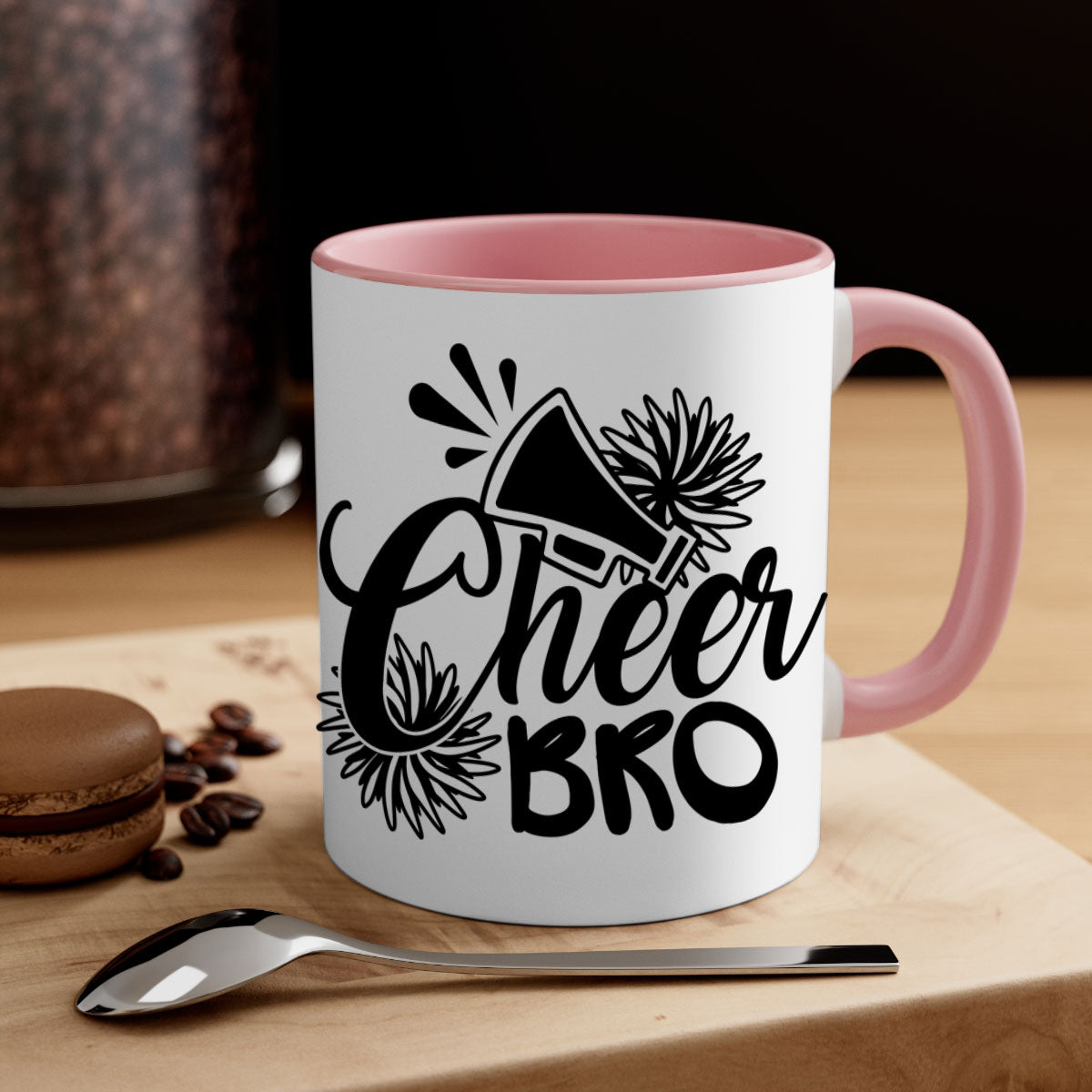 Cheer bro 1393# Mug featuring a two-tone design with a colored handle and glossy finish, available in multiple colors.