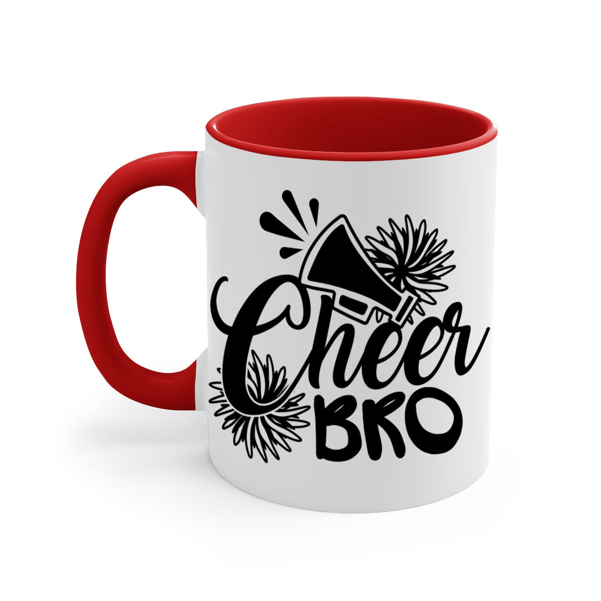 Cheer bro 1393# Mug featuring a two-tone design with a colored handle and glossy finish, available in multiple colors.