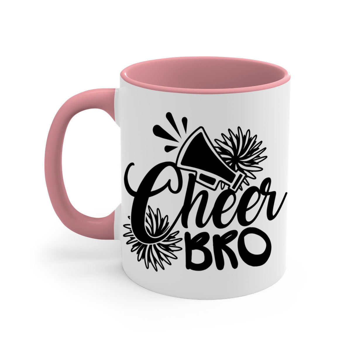 Cheer bro 1393# Mug featuring a two-tone design with a colored handle and glossy finish, available in multiple colors.