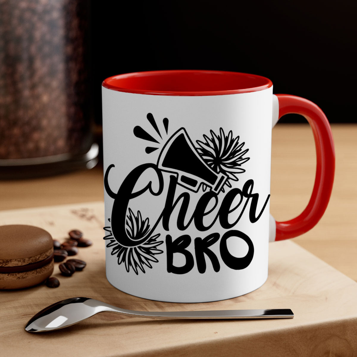 Cheer bro 1393# Mug featuring a two-tone design with a colored handle and glossy finish, available in multiple colors.