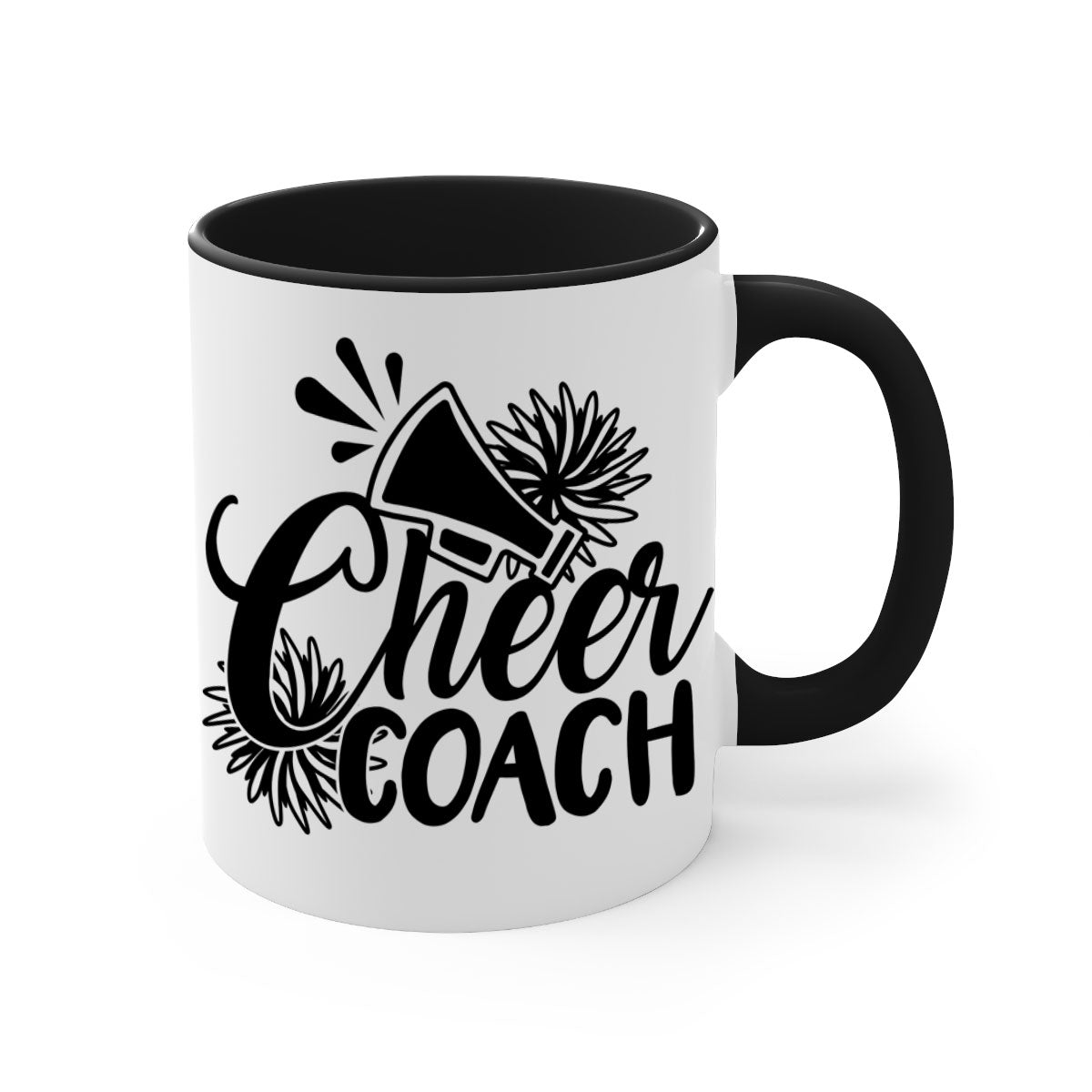 Cheer coach 1392# Mug featuring a glossy finish with a colored handle and interior, available in multiple colors.