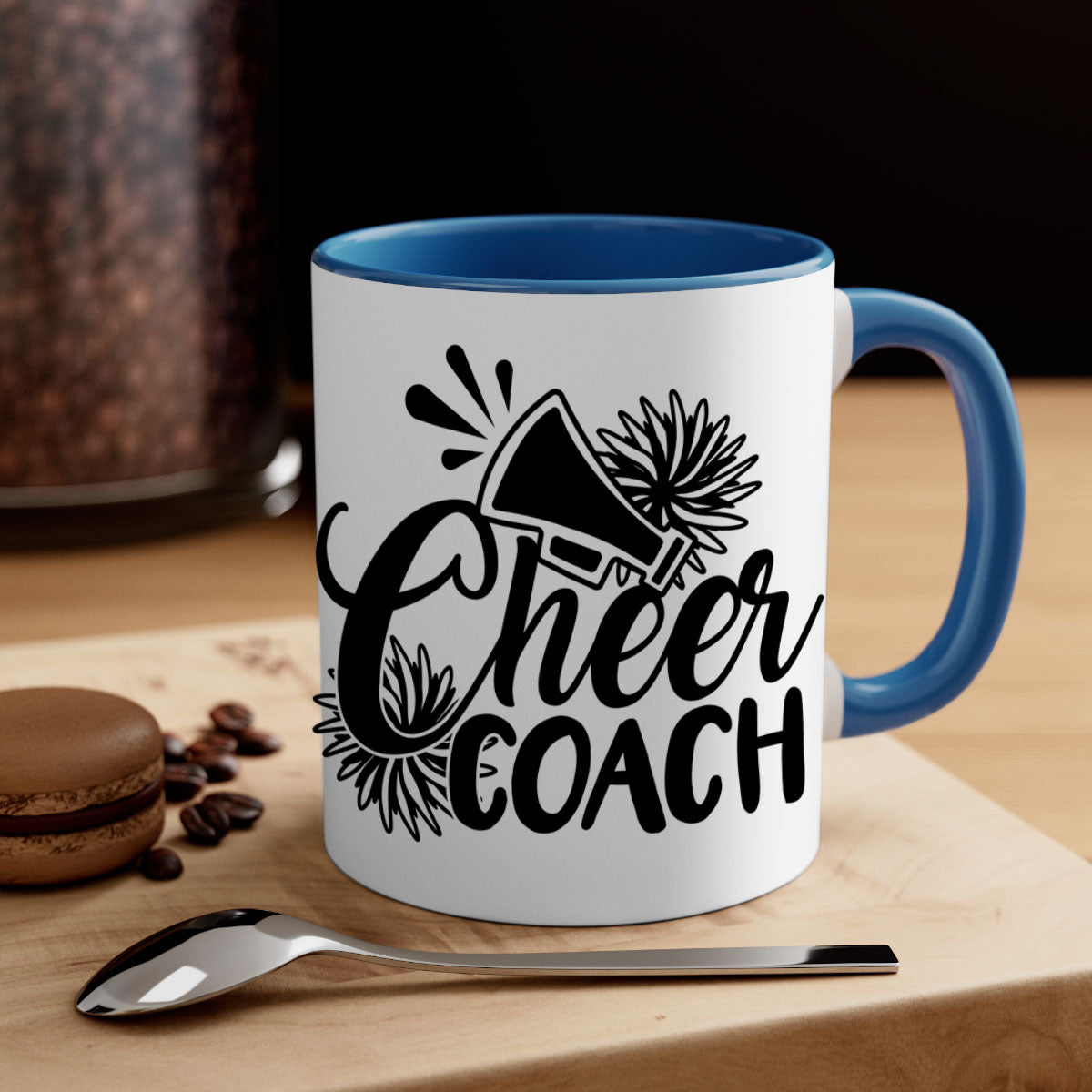 Cheer coach 1392# Mug featuring a glossy finish with a colored handle and interior, available in multiple colors.