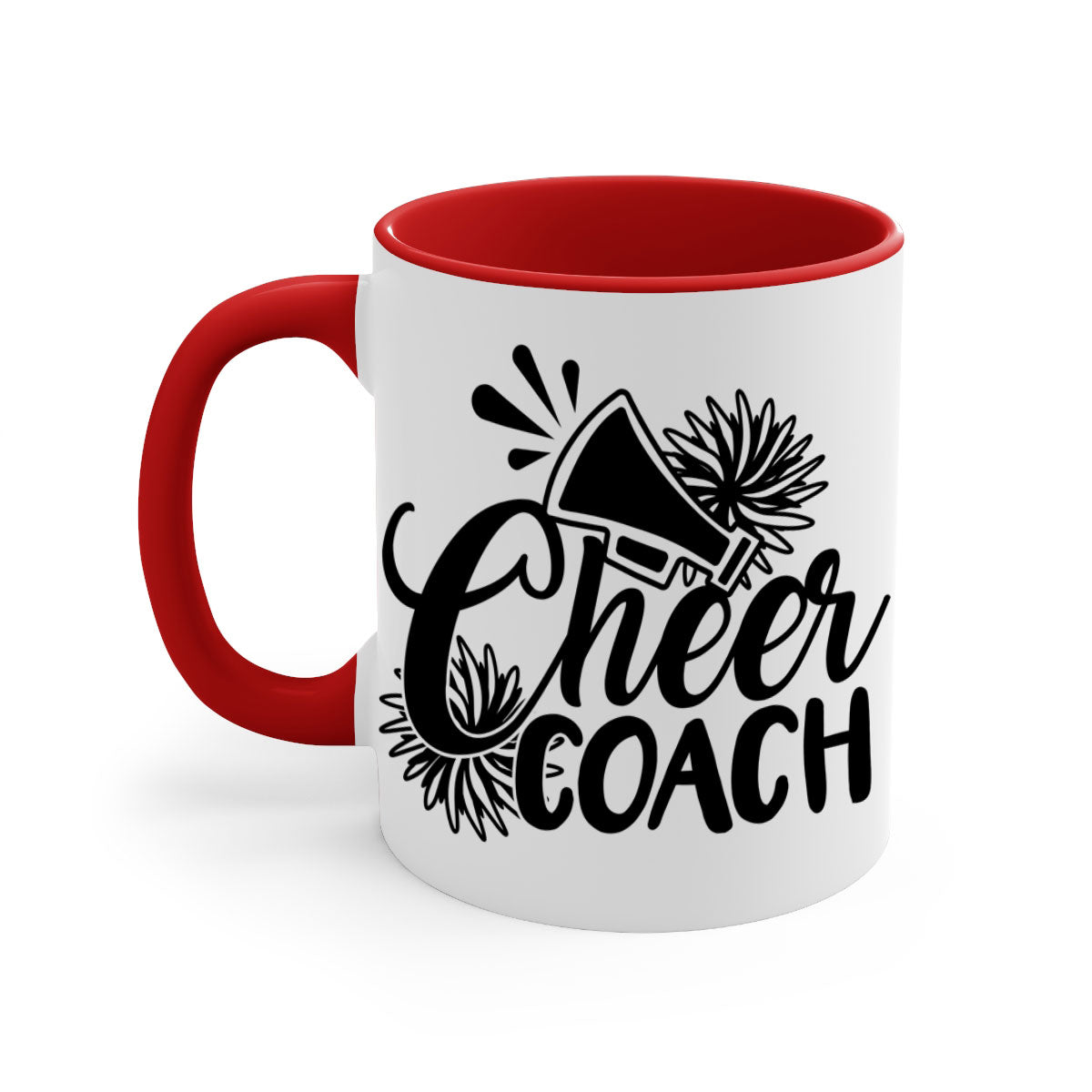 Cheer coach 1392# Mug featuring a glossy finish with a colored handle and interior, available in multiple colors.