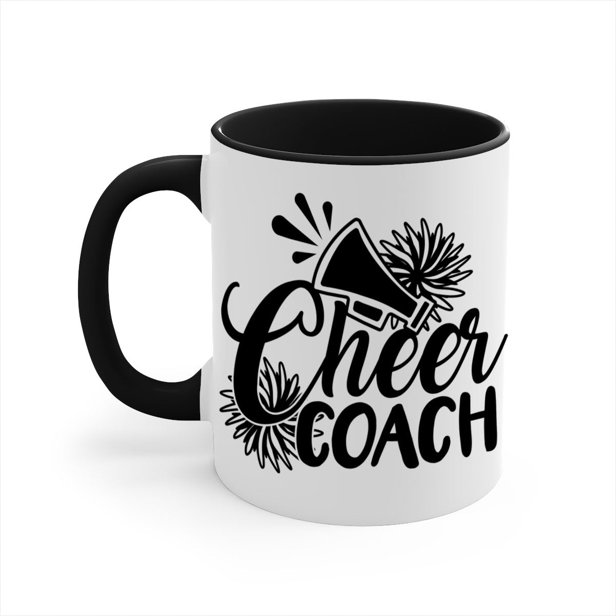 Cheer coach 1392# Mug featuring a glossy finish with a colored handle and interior, available in multiple colors.