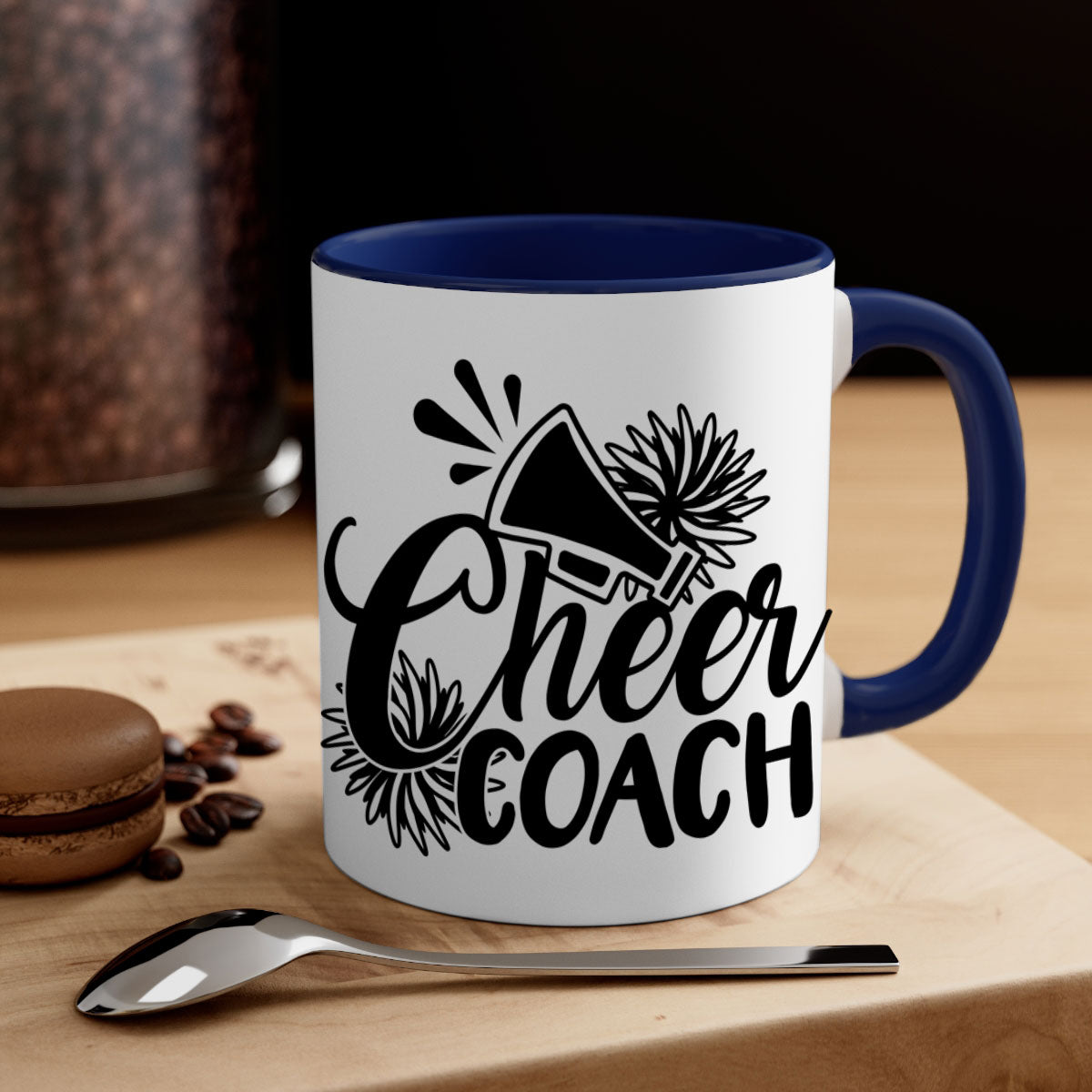 Cheer coach 1392# Mug featuring a glossy finish with a colored handle and interior, available in multiple colors.