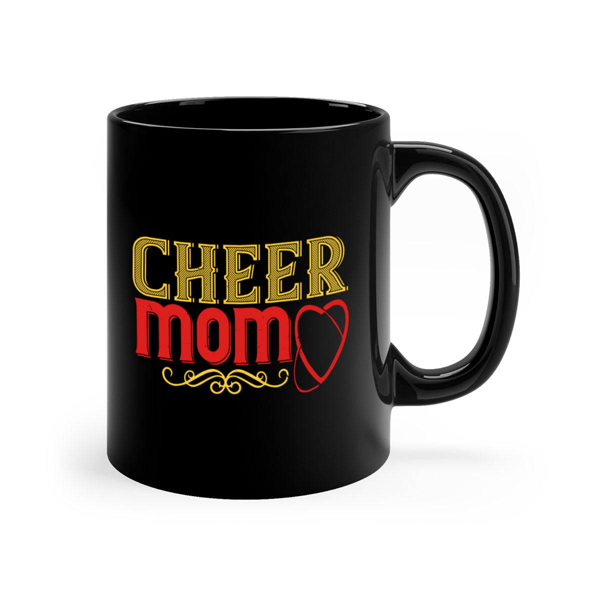 Cheer mom 1383# football mug with colorful handle and glossy finish, available in multiple colors and sizes.