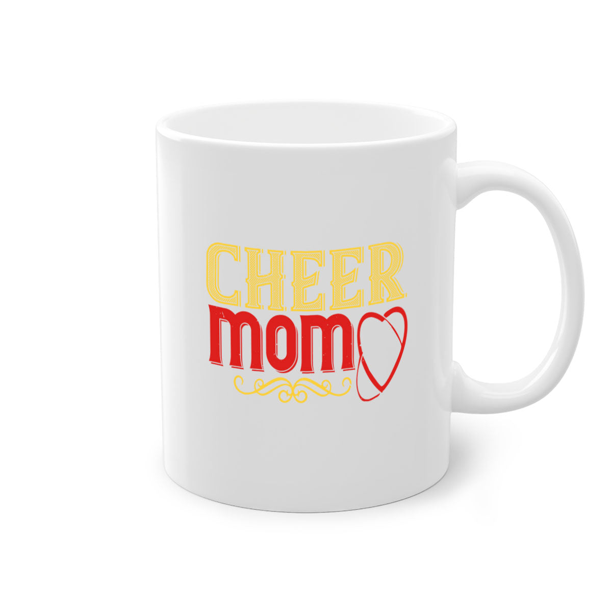 Cheer mom 1383# football mug with colorful handle and glossy finish, available in multiple colors and sizes.